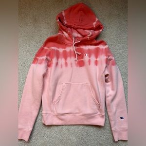 Pink Tie-Dye Champion Hoodie